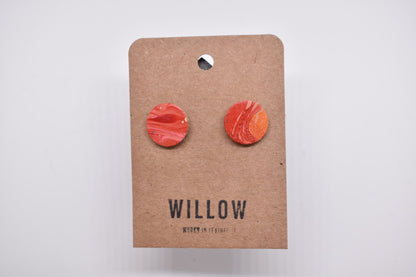 Small Marbled Leather Earrings - Violet Elizabeth - Jewellery
