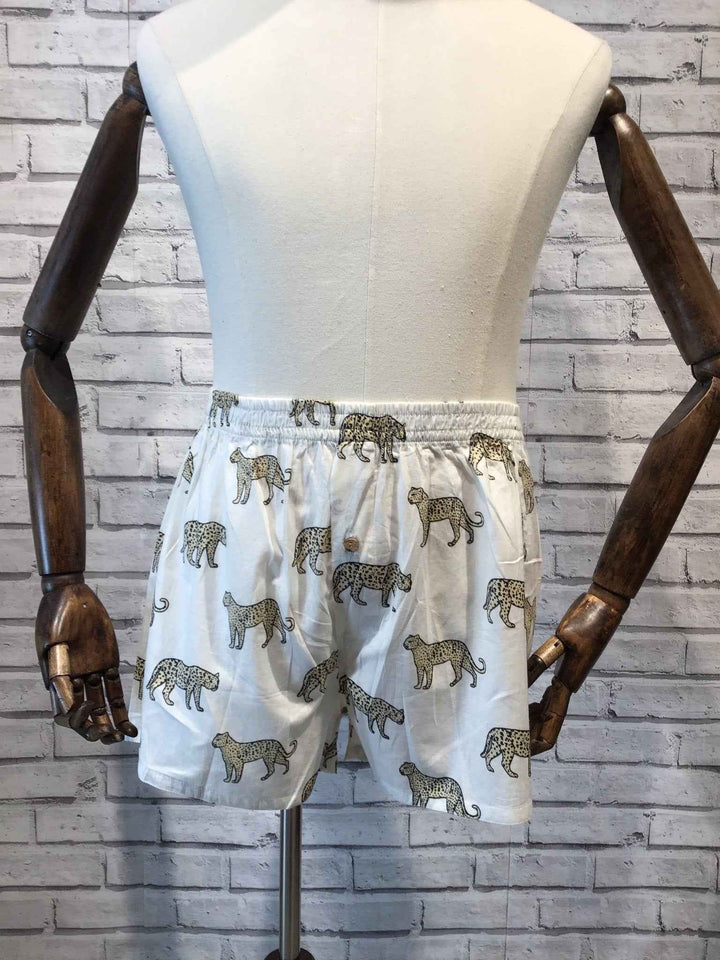 Snow Leopard Cotton Boxer Shorts