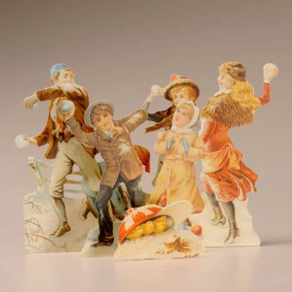 SNOWBALL FIGHT 3D THEMED CHRISTMAS CARD - Violet Elizabeth - Christmas Decorations