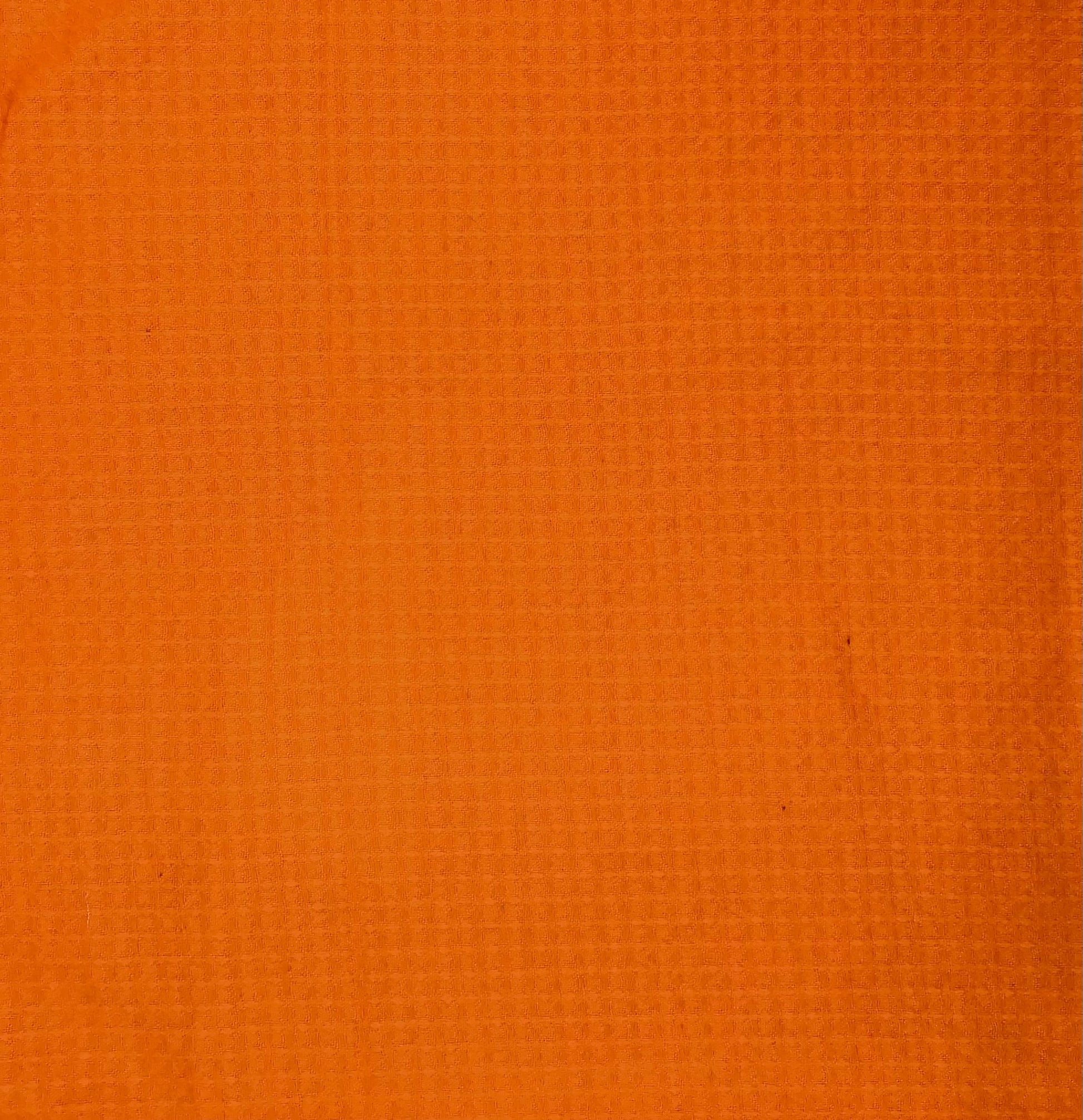 Soft orange Waffle hand dyed Fabric 100% Cotton - Violet Elizabeth - Haberdashery