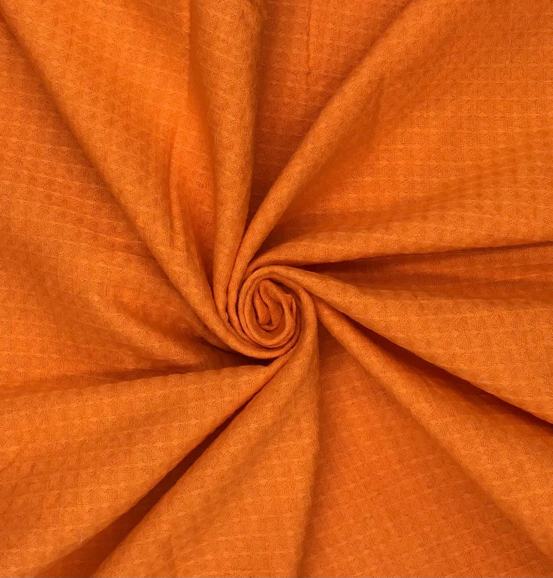 Soft orange Waffle hand dyed Fabric 100% Cotton - Violet Elizabeth - Haberdashery