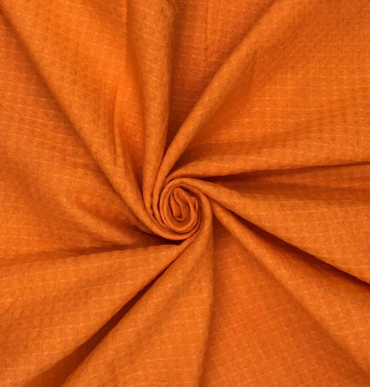 Soft Orange Waffle Waffle Hand Dyed Fabric