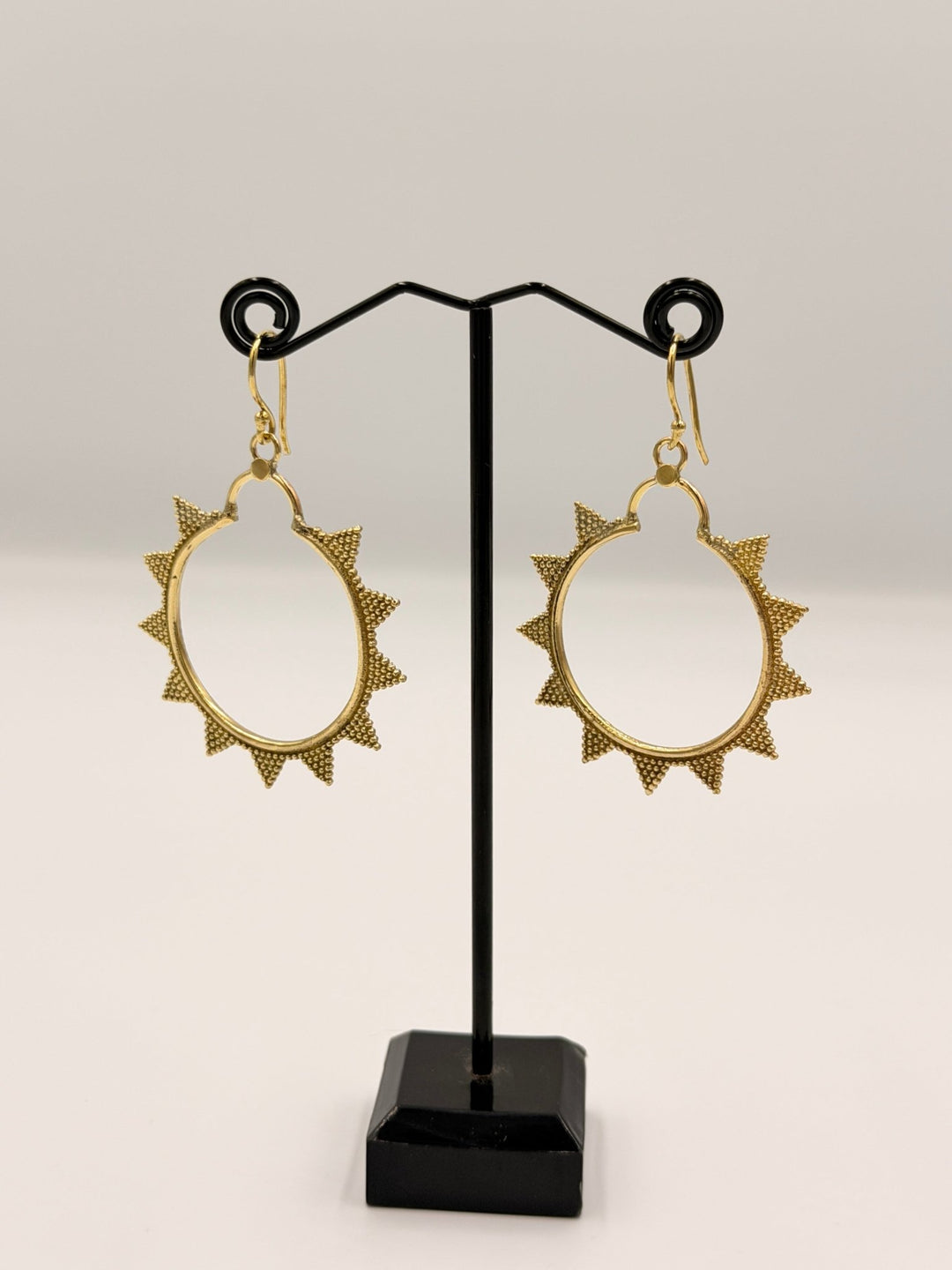 Solar Burst Brass Drop Earrings - Violet Elizabeth - Jewellery