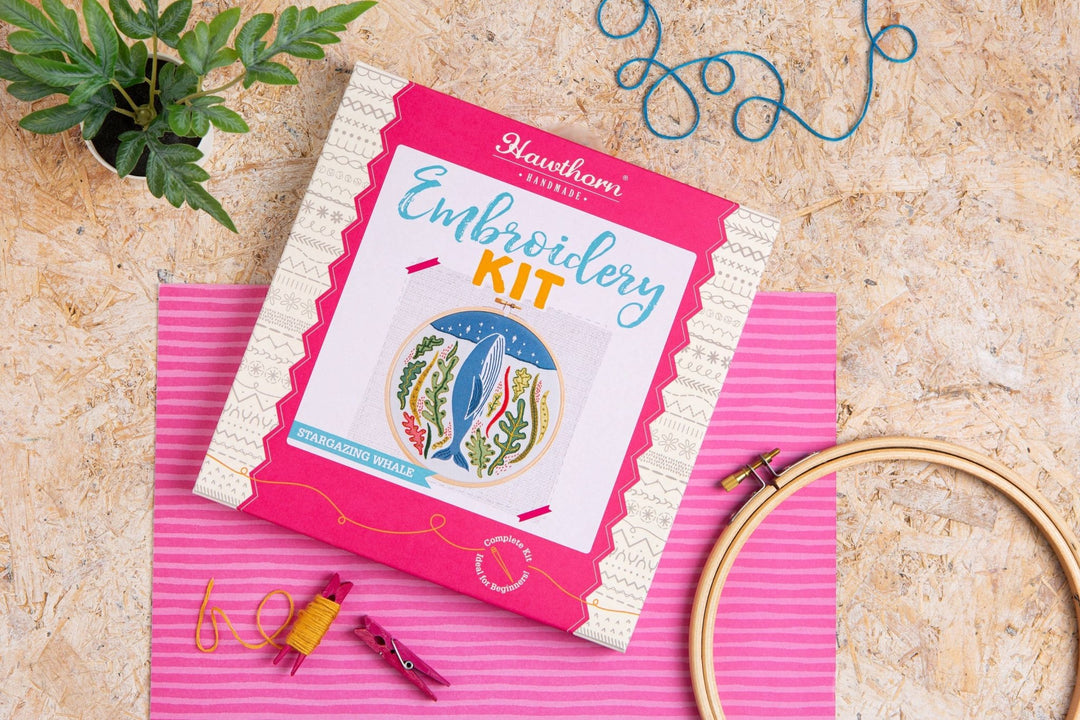 Stargazing Whale Embroidery Kit | Complete Craft Kit for Beginners - Violet Elizabeth - Haberdashery