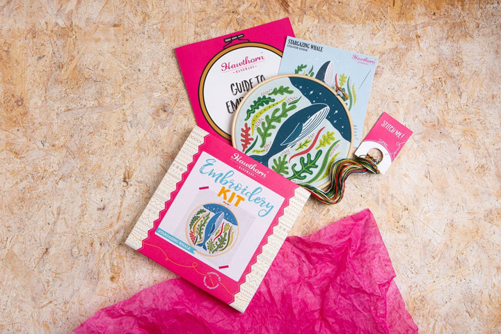Stargazing Whale Embroidery Kit | Complete Craft Kit for Beginners - Violet Elizabeth - Haberdashery
