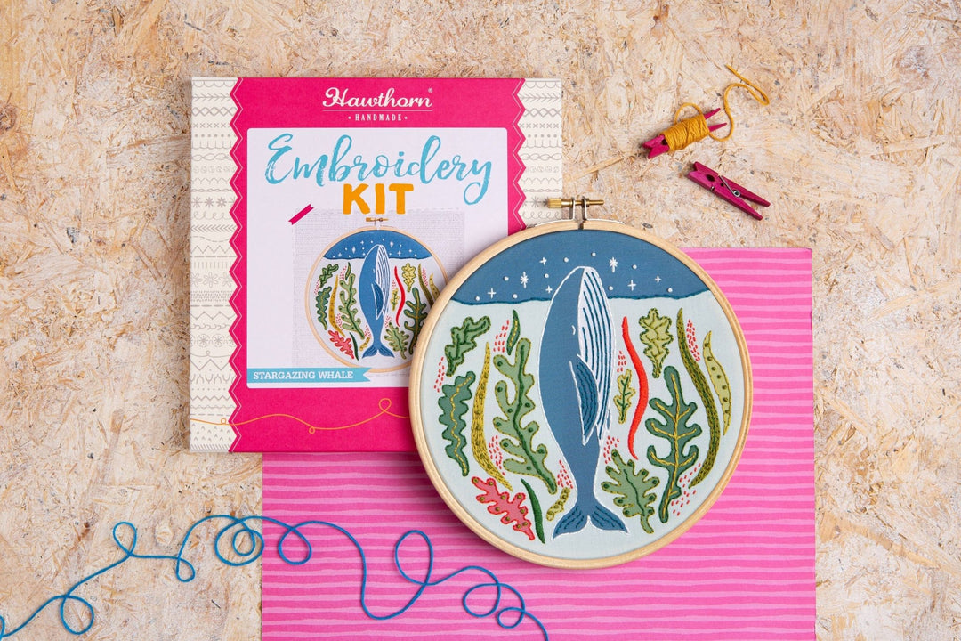 Stargazing Whale Embroidery Kit | Complete Craft Kit for Beginners - Violet Elizabeth - Haberdashery