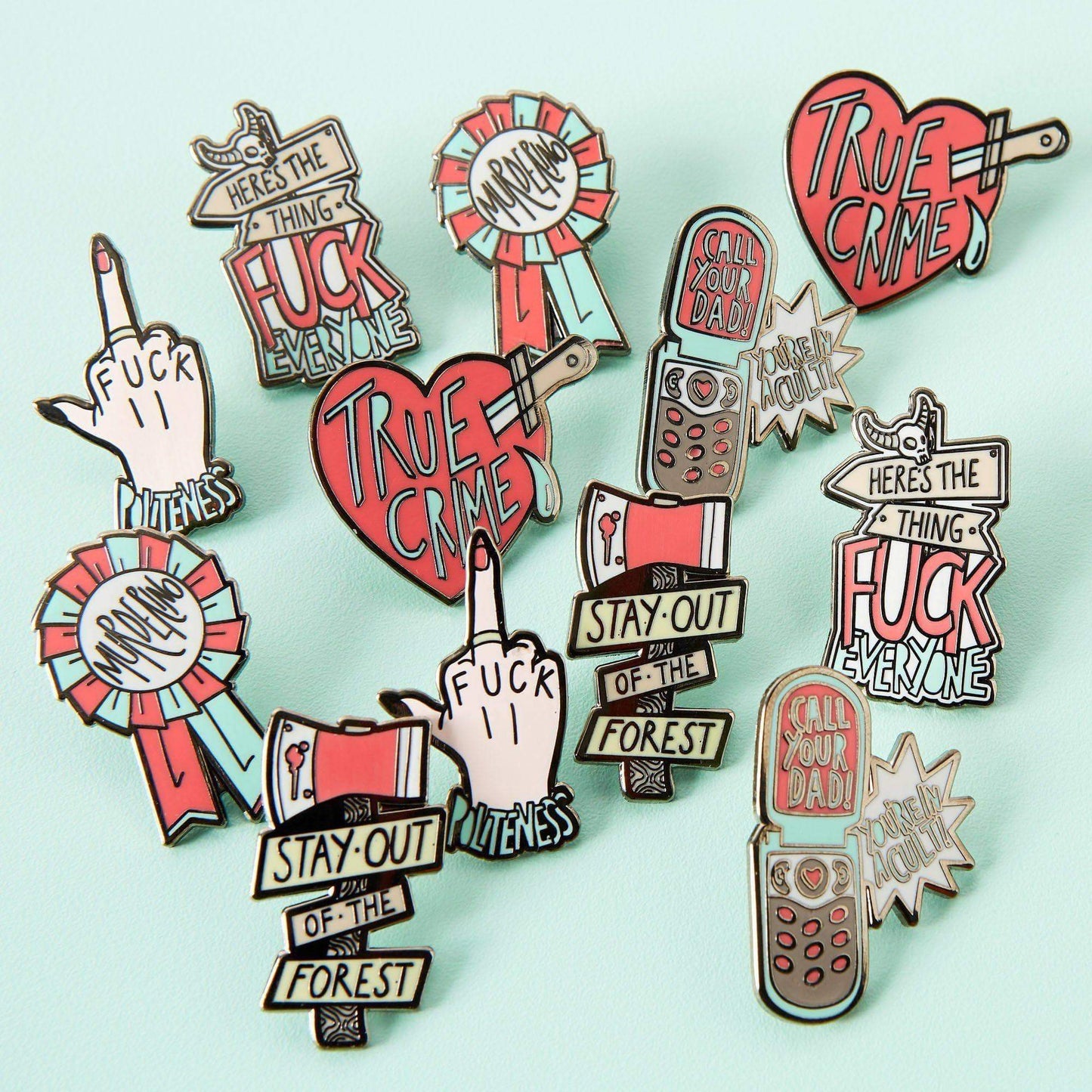 Stay Out Of The Forest Enamel Pin - Violet Elizabeth - Jewellery