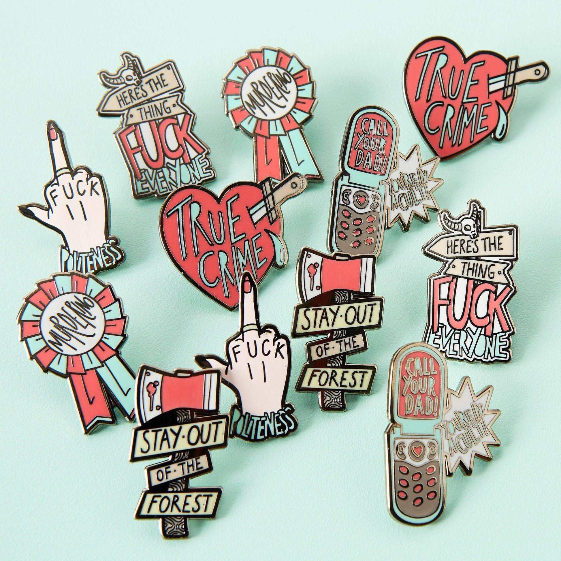 Stay Out Of The Forest Enamel Pin - Violet Elizabeth - Jewellery