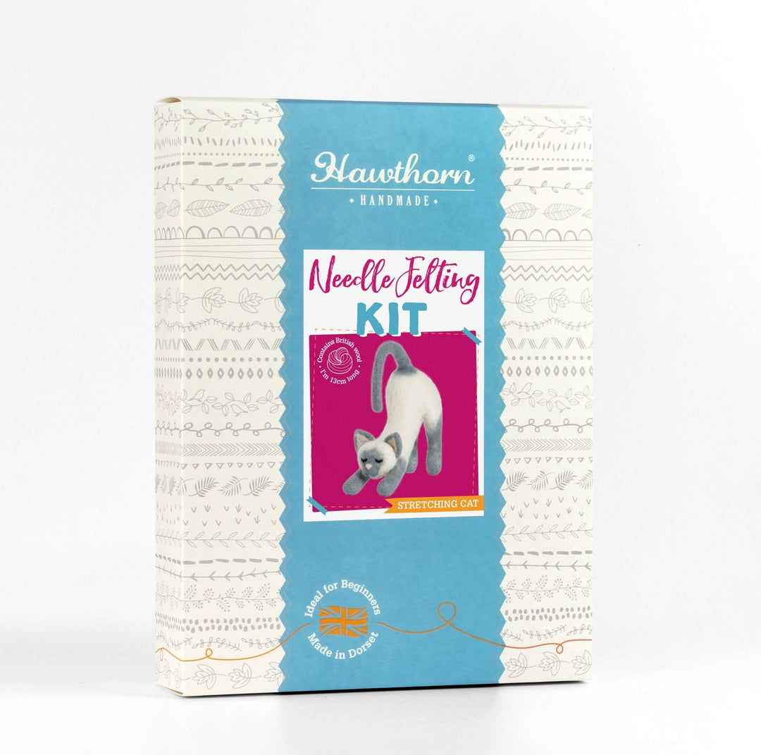 Stretching Cat Needle Felting Kit | Beginner Craft Kit - Violet Elizabeth - Haberdashery