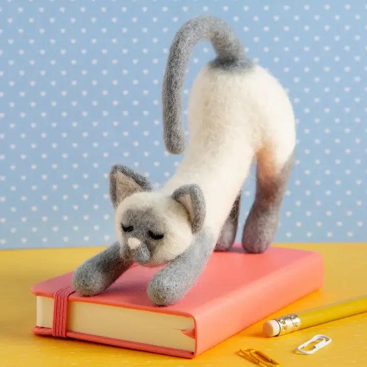 Stretching Cat Needle Felting Kit | Beginner Craft Kit - Violet Elizabeth - Haberdashery