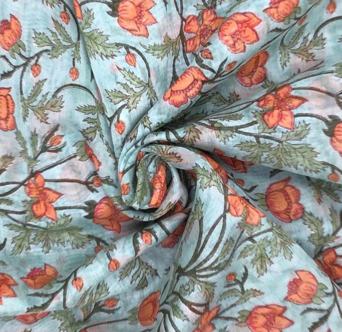 Summer full bloom cotton/silk blend - Violet Elizabeth - Haberdashery