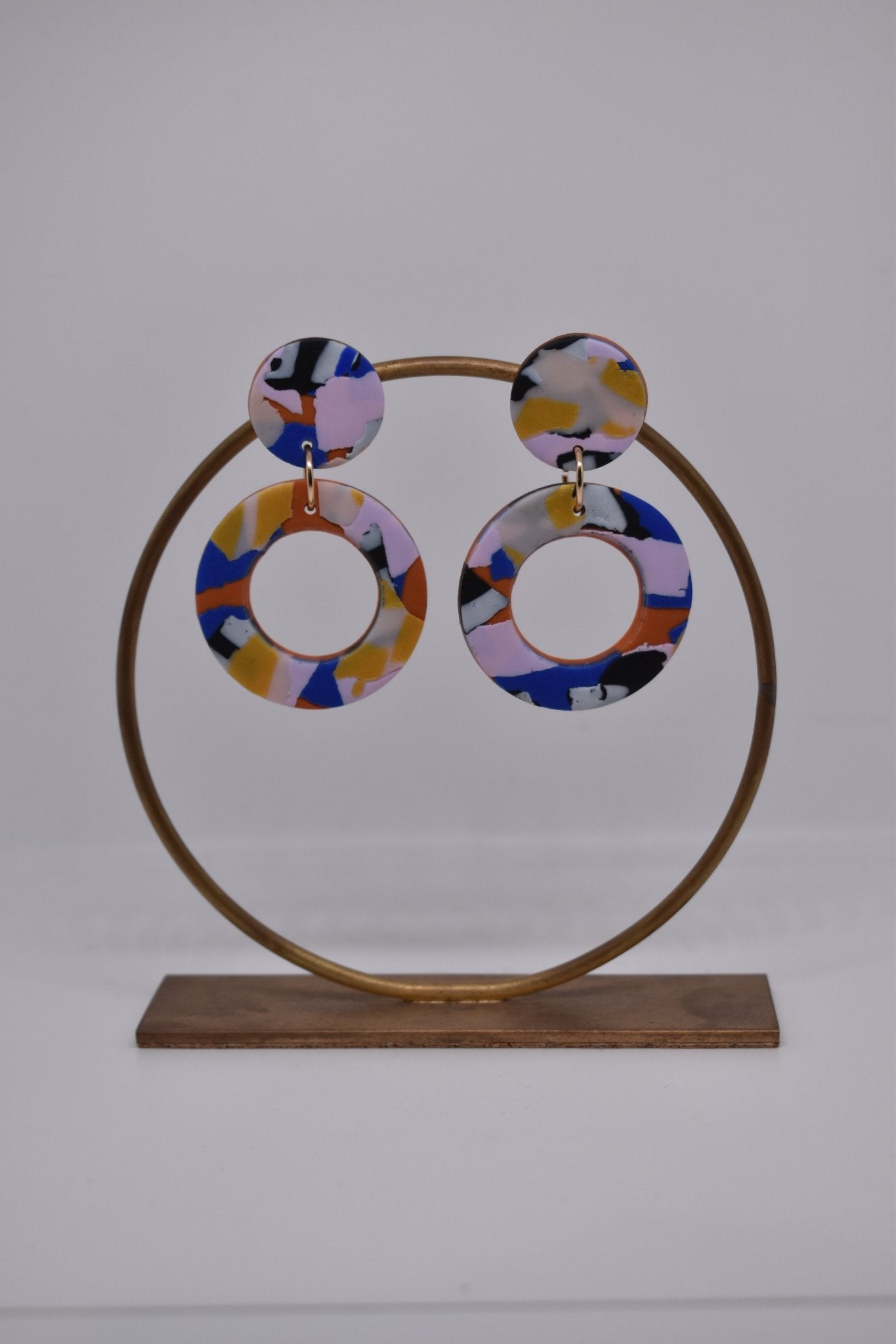 Sunburnt landscape: medium hoops - Violet Elizabeth - Jewellery