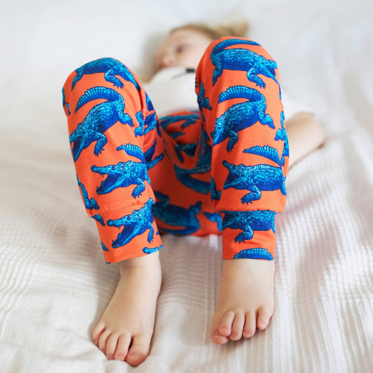 Super Mutant Blue Crocodile Leggings 0 - 6 Years: 0 - 6 M - Violet Elizabeth - 