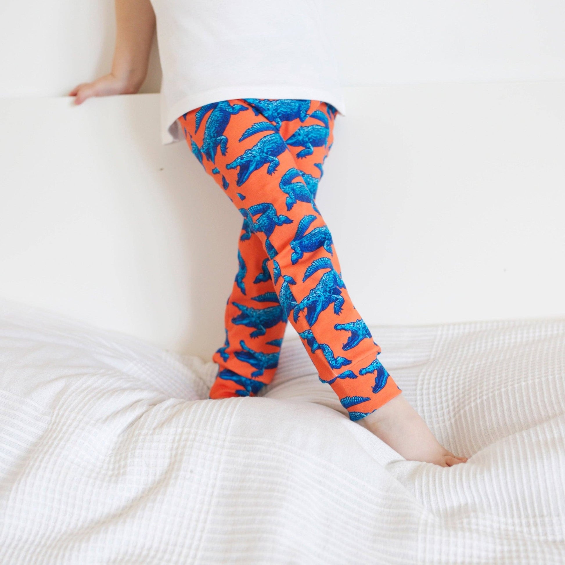 Super Mutant Blue Crocodile Leggings 0 - 6 Years: 0 - 6 M - Violet Elizabeth - 