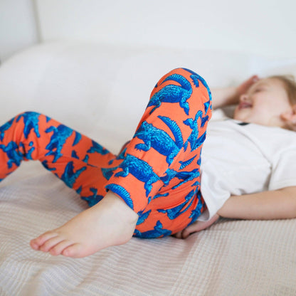 Super Mutant Blue Crocodile Leggings 0 - 6 Years: 18 - 24 M - Violet Elizabeth - 