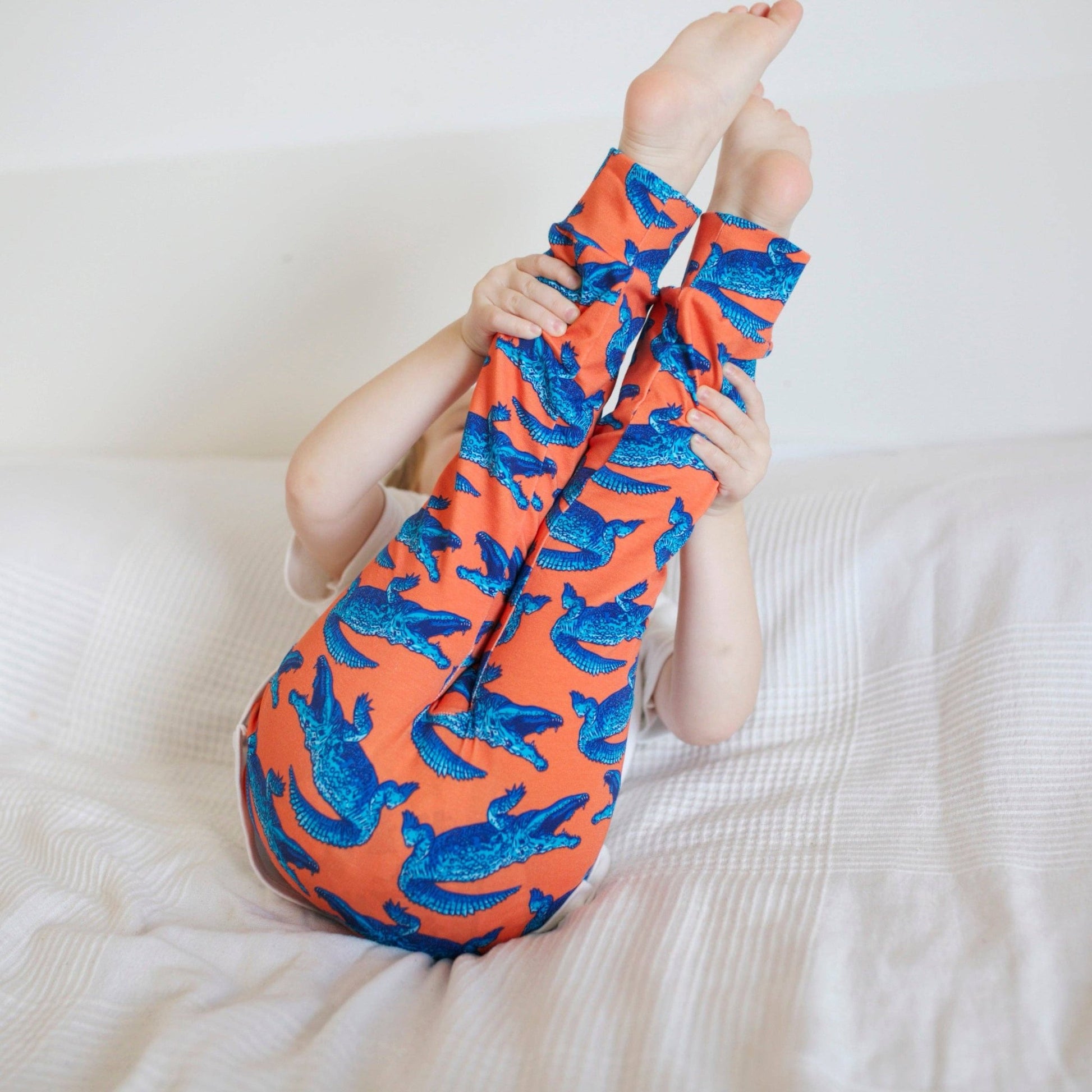 Super Mutant Blue Crocodile Leggings 0 - 6 Years: 18 - 24 M - Violet Elizabeth - 