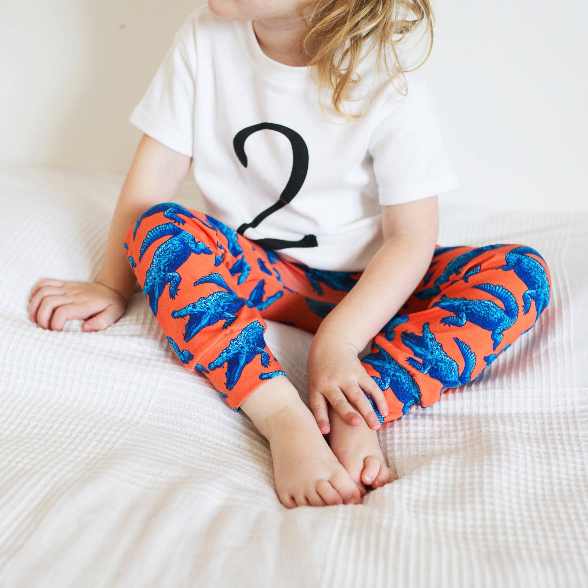 Super Mutant Blue Crocodile Leggings 0 - 6 Years: 6 - 12 M - Violet Elizabeth - 
