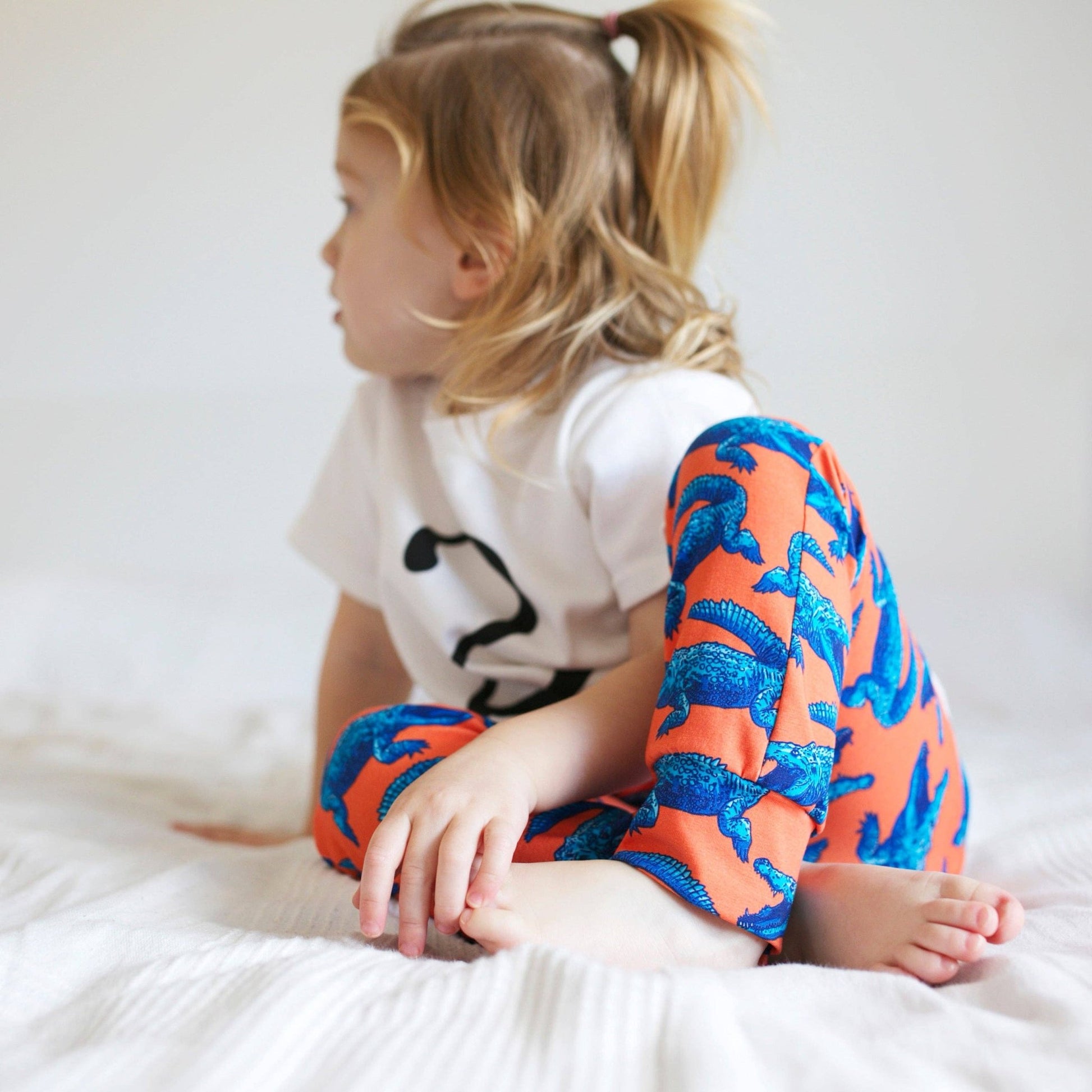 Super Mutant Blue Crocodile Leggings 0 - 6 Years: 6 - 12 M - Violet Elizabeth - 