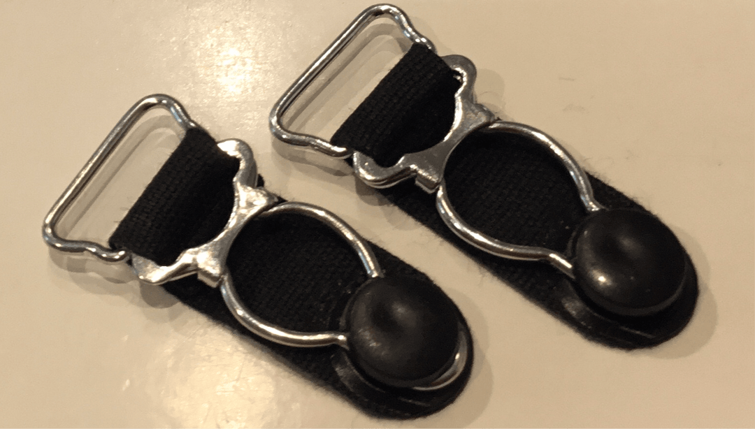 Suspenders with silver metal finish - Violet Elizabeth - Haberdashery