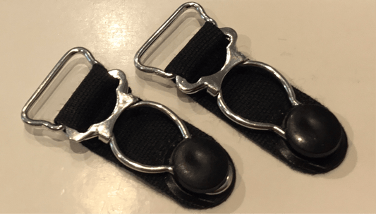 Suspenders with silver metal finish - Violet Elizabeth - Haberdashery