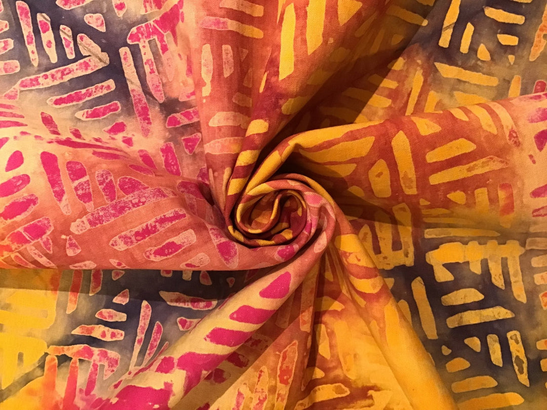 Techno Sunset Batik Fabric - Violet Elizabeth - Haberdashery
