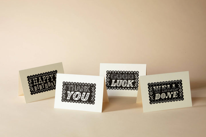 THANK YOU Linocut Greeting Card - Violet Elizabeth - 