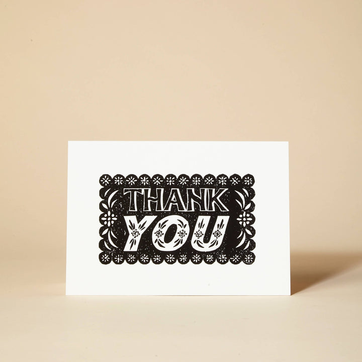 THANK YOU Linocut Greeting Card - Violet Elizabeth - 