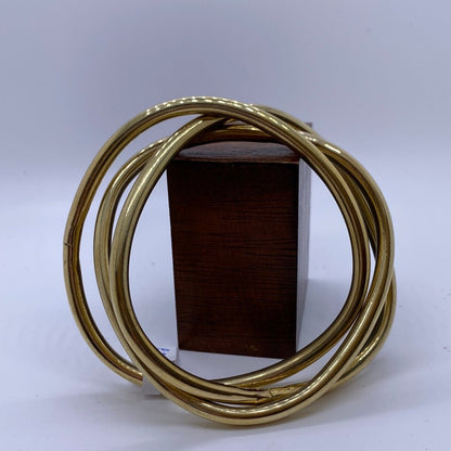Triangular triple Brass & Silver bangle - Violet Elizabeth - 