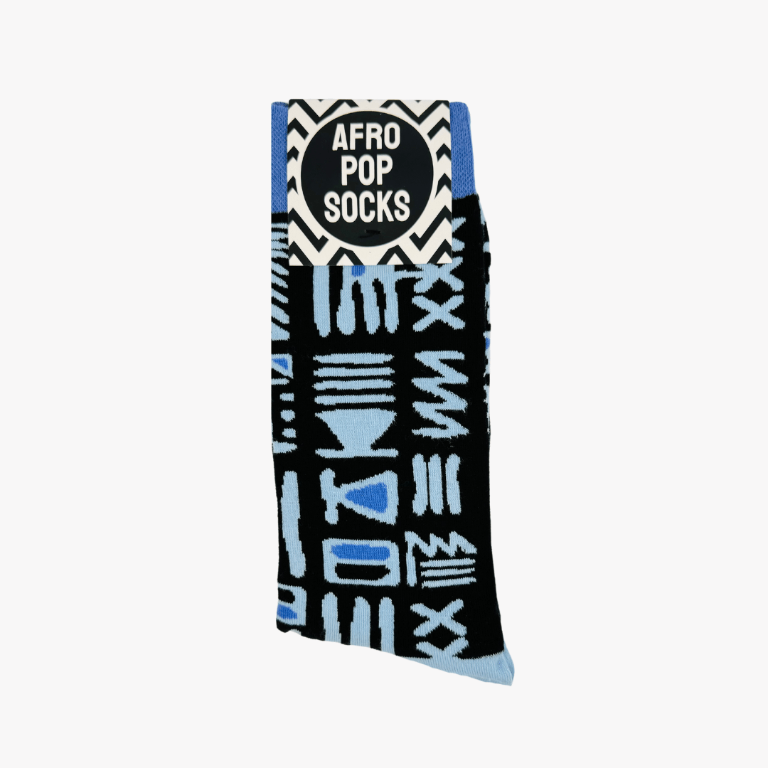 Tribal Blue Socks: M - Violet Elizabeth - 