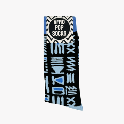 Tribal Blue Socks: M - Violet Elizabeth - 