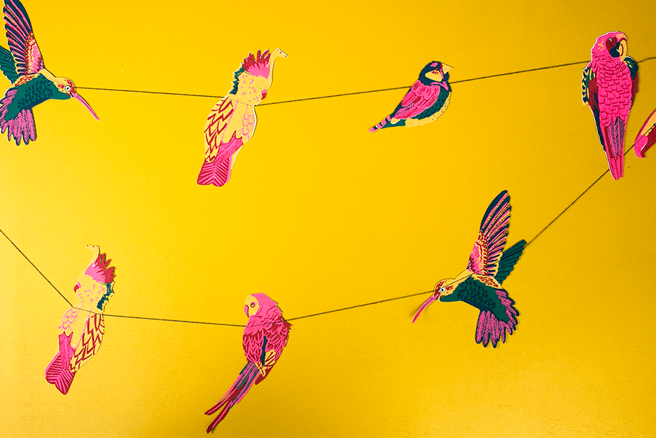 Tropical Birds Sewn Garland - Violet Elizabeth - Decor