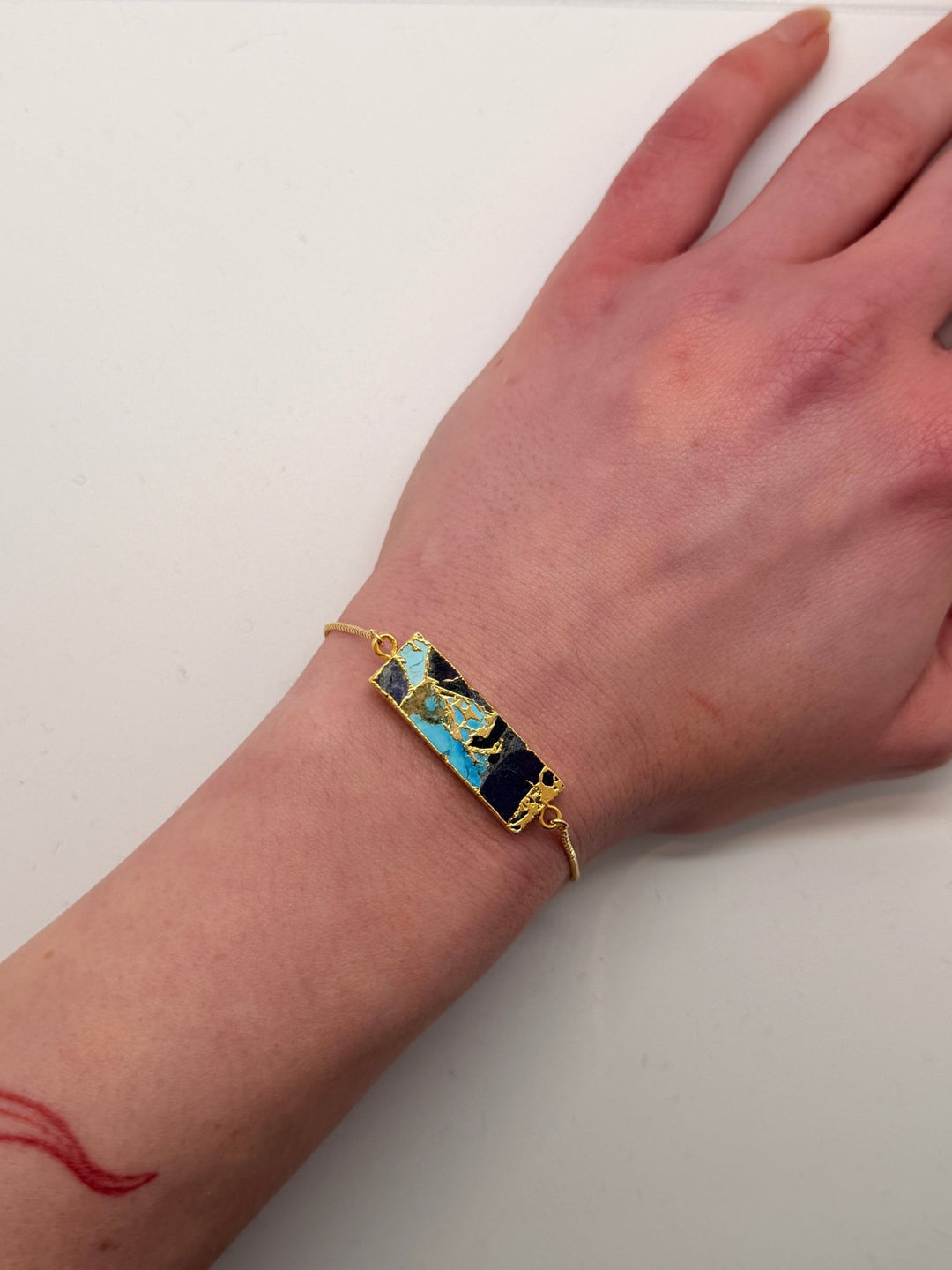 Turquoise & Amethyst Crackle Bracelet - Violet Elizabeth - Jewellery