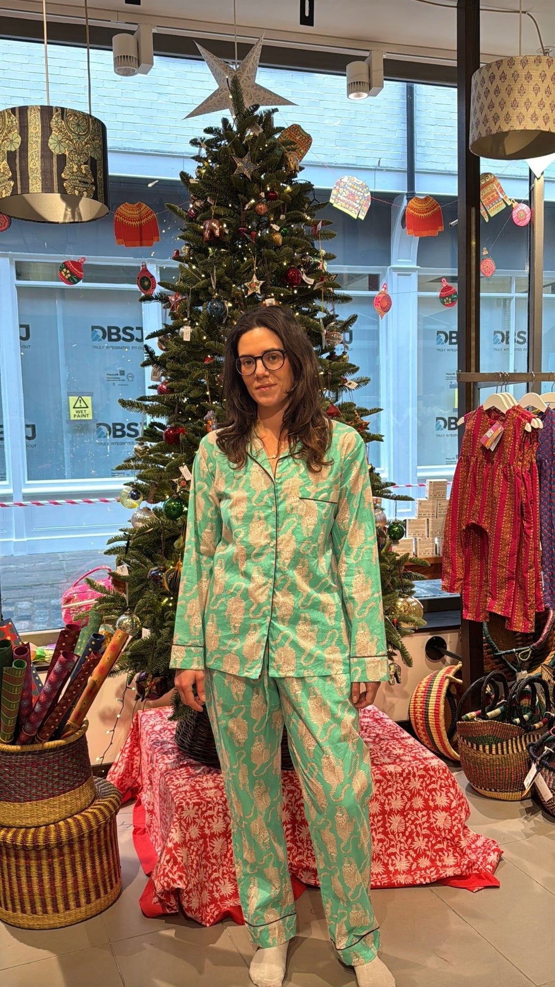 Turquoise Tiger Cotton Pyjamas - Violet Elizabeth - Clothing