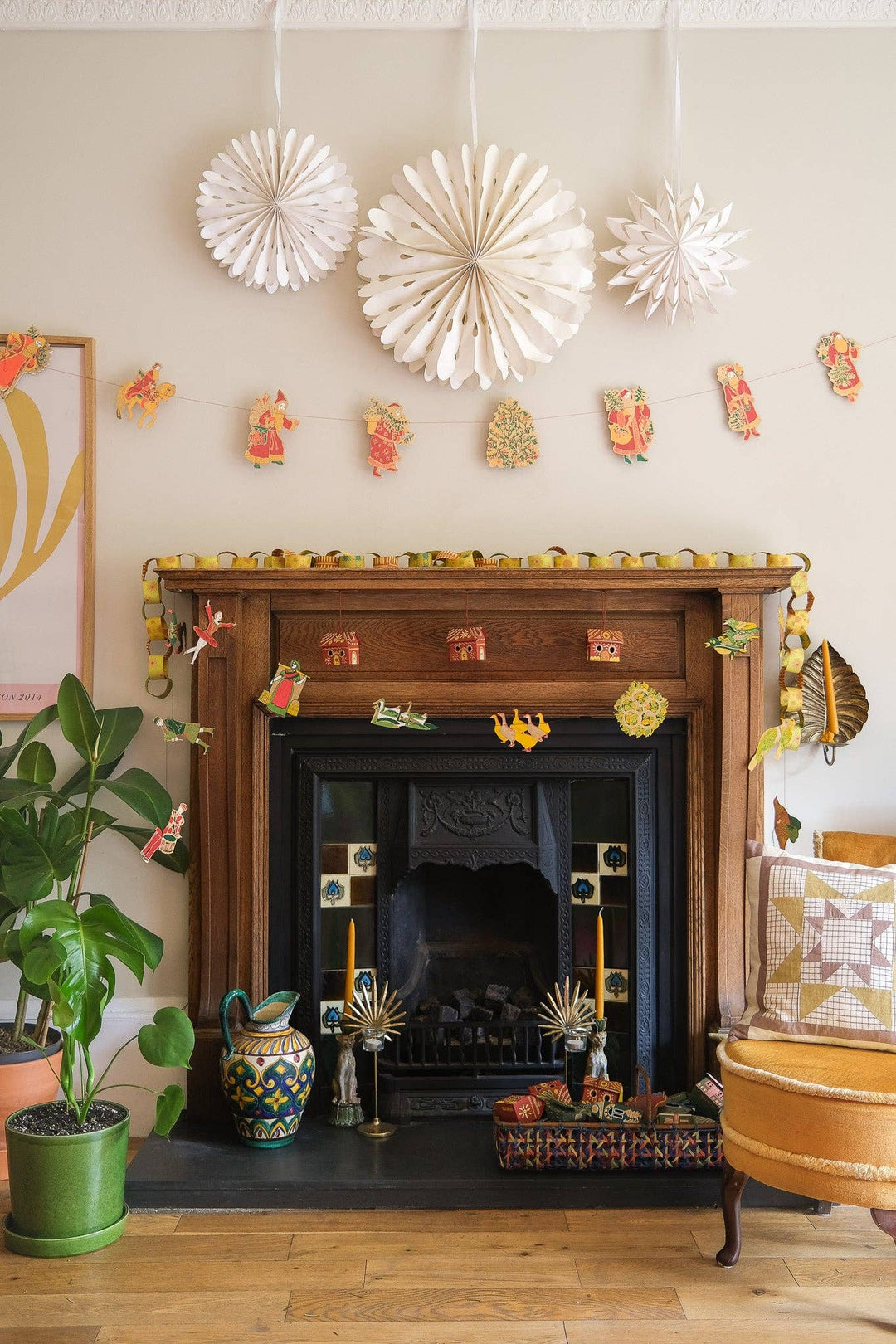 UK/EU: 12 Days of Christmas Sewn Garland - Violet Elizabeth - Christmas Decorations