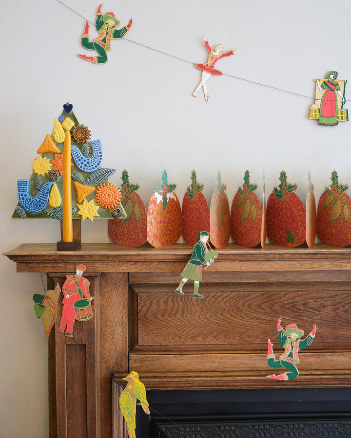 UK/EU: 12 Days of Christmas Sewn Garland - Violet Elizabeth - Christmas Decorations