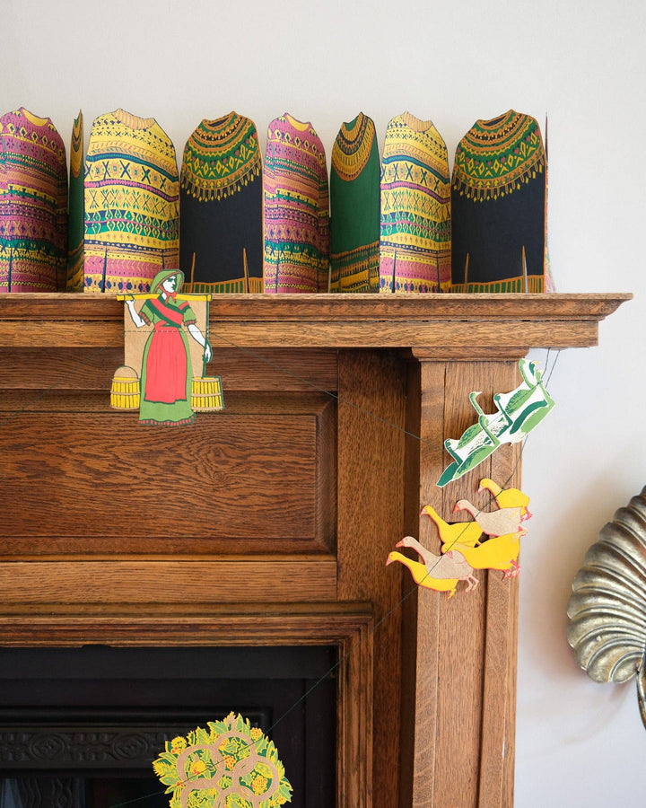 UK/EU: 12 Days of Christmas Sewn Garland - Violet Elizabeth - Christmas Decorations