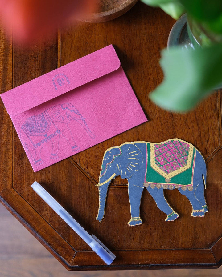 UK/EU: Elephant Greeting Card - Violet Elizabeth -