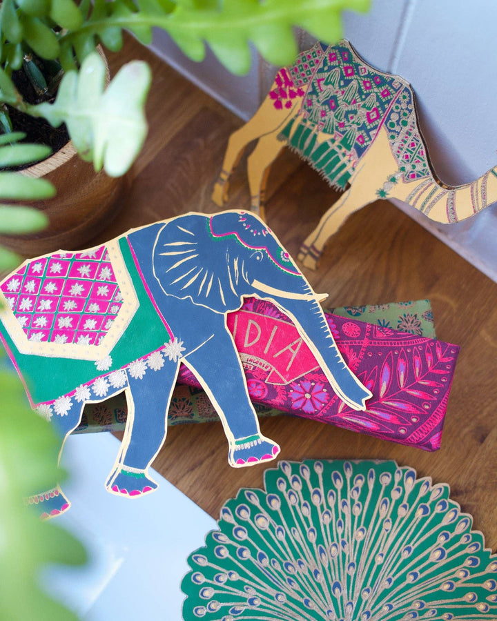 UK/EU: Elephant Greeting Card - Violet Elizabeth -