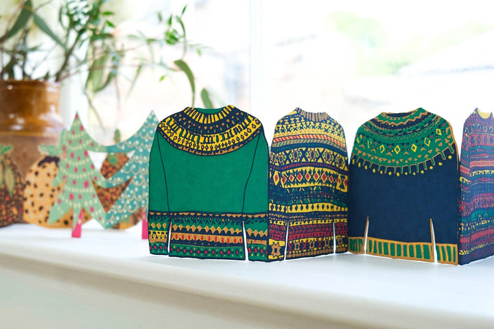UK/EU: Festive Sweater Concertina Card - Violet Elizabeth -