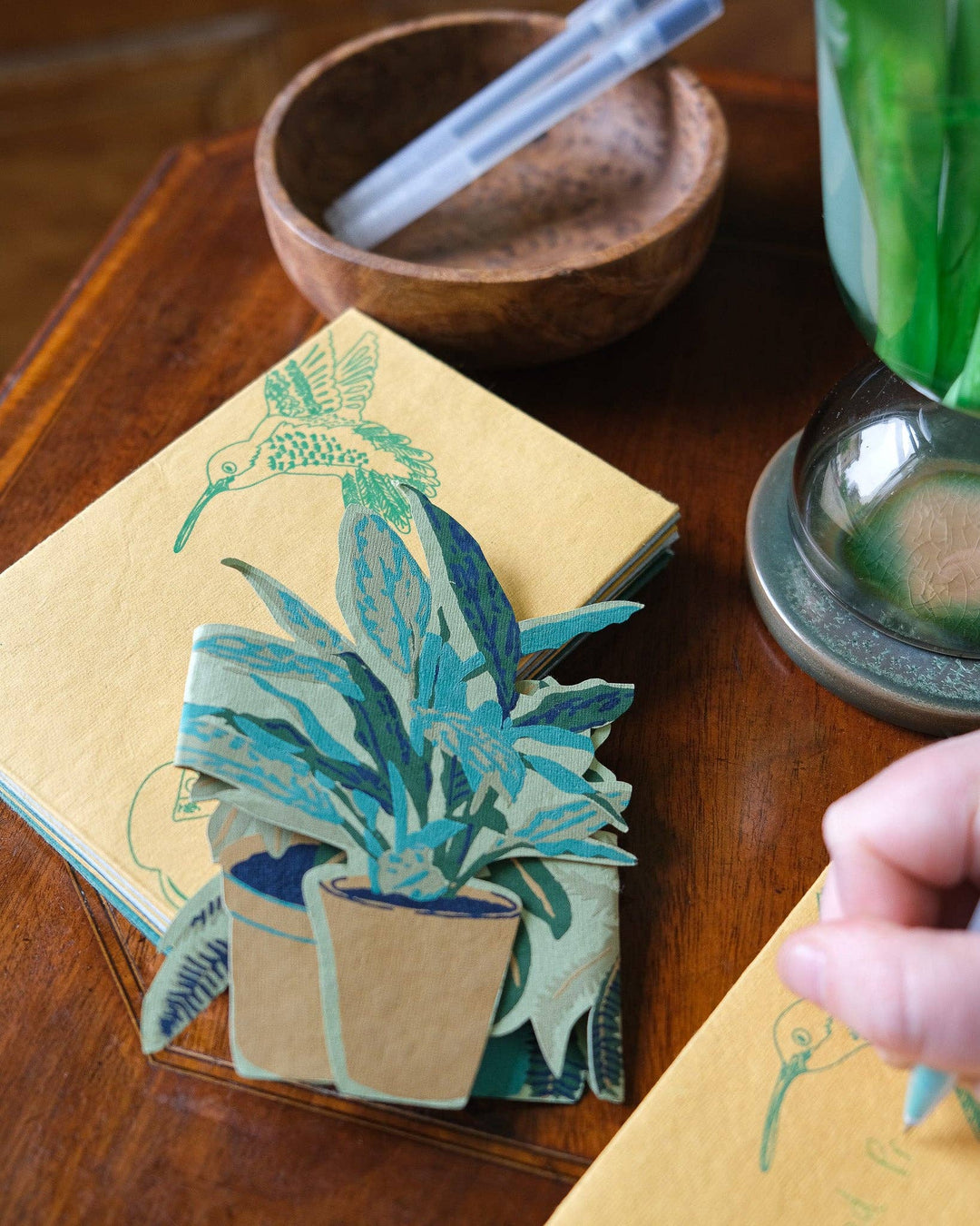 UK/EU: Plant Pot Concertina Greeting Card - Violet Elizabeth -