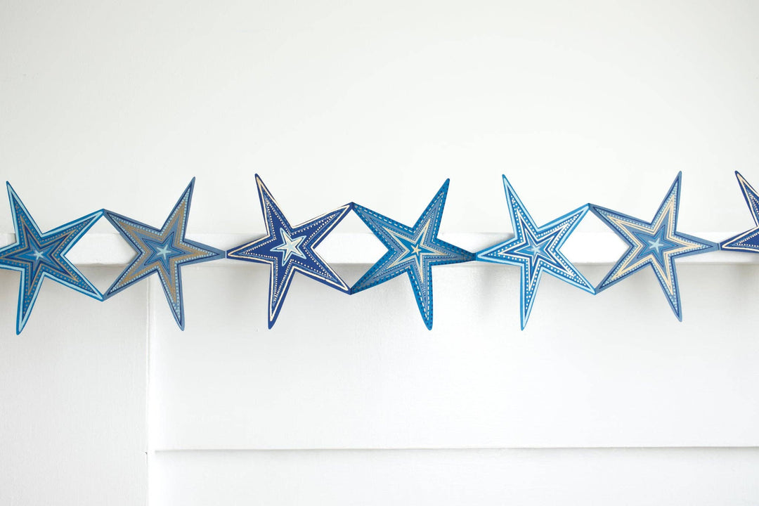 UK/EU: Stars Concertina Garland - Violet Elizabeth -