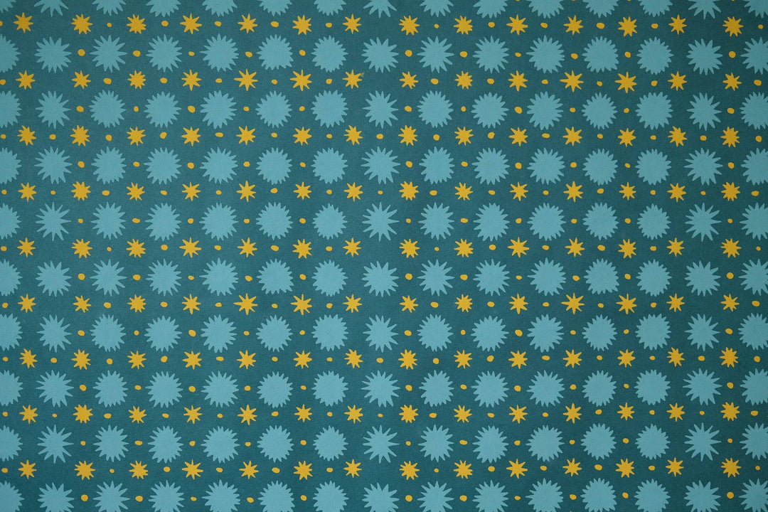 UK/EU: Teal Stars Wrapping Paper - Violet Elizabeth - Decor