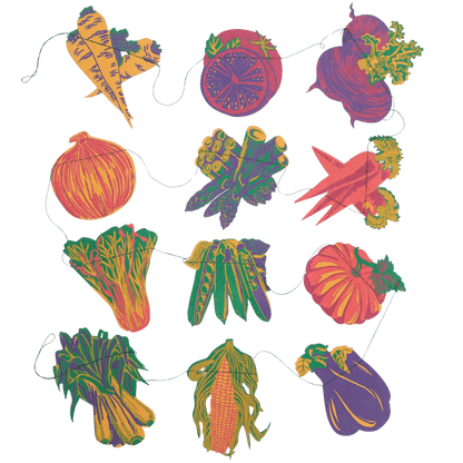 Vegetable Sewn Garland - Violet Elizabeth - 