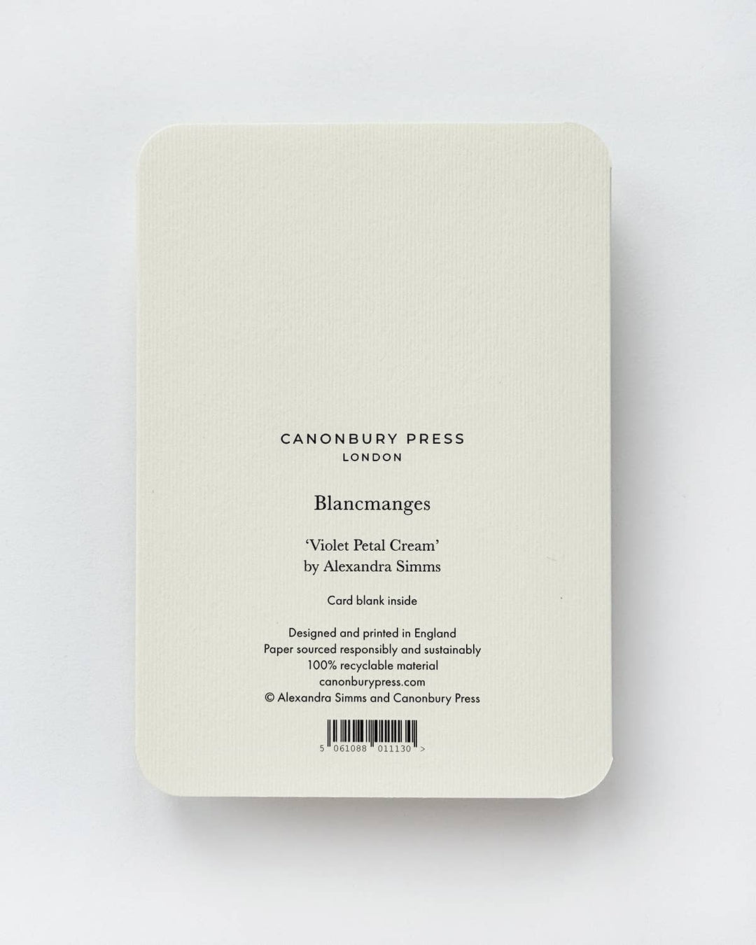 Violet Petal Cream Blancmange Greeting Card | Birthday Card - Violet Elizabeth - 