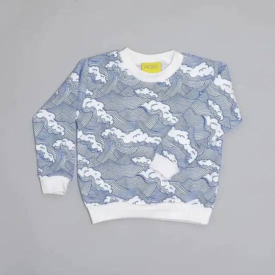 Wave Print Sweatshirt - Violet Elizabeth - 