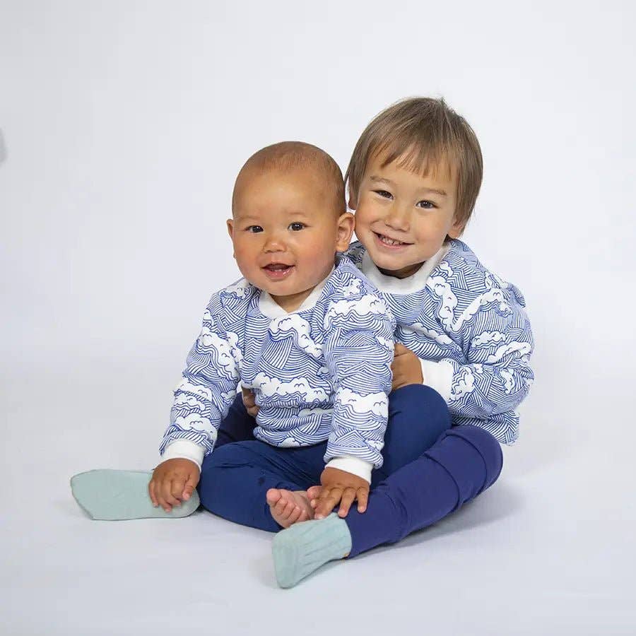 Wave Print Sweatshirt - Violet Elizabeth - 