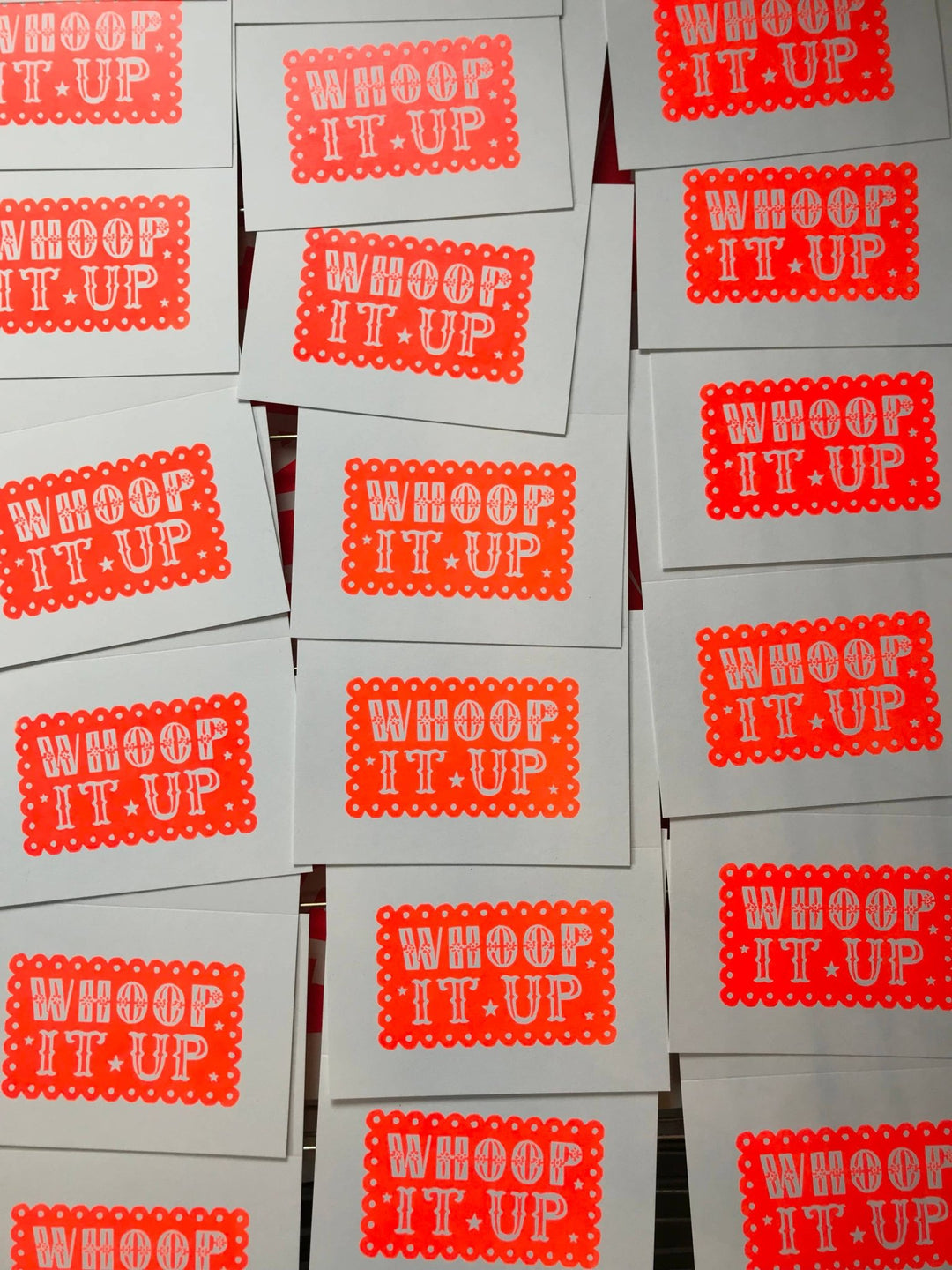WHOOP IT UP Linocut Greeting Card - Violet Elizabeth - 