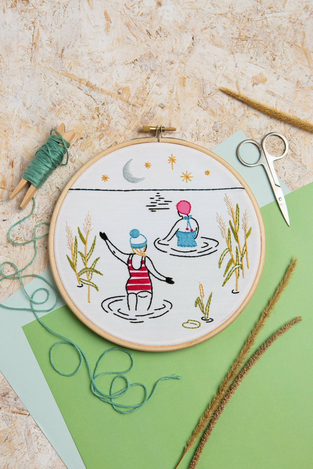 Wild Swimming Embroidery Kit (Swim) | Complete Craft Kit - Violet Elizabeth - Haberdashery