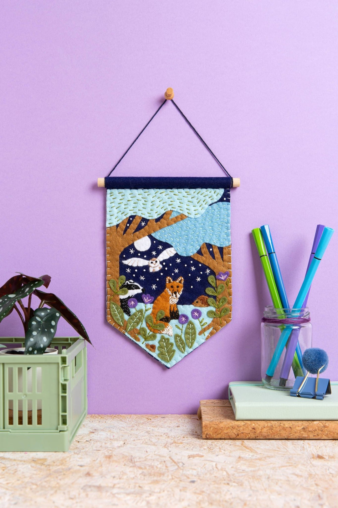 Woodland Pennant Felt Craft Kit | Complete Craft Kit - Violet Elizabeth - Haberdashery