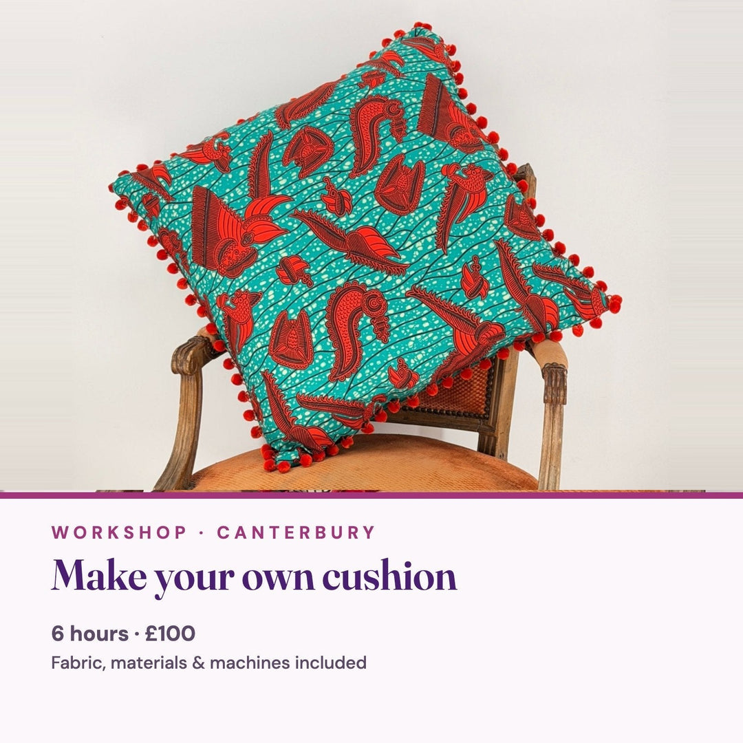 Make your own cushion workshop, Violet Elizabeth Canterbury